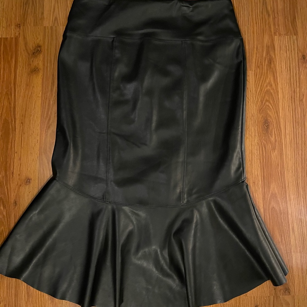 Black Faux Leather Skirt